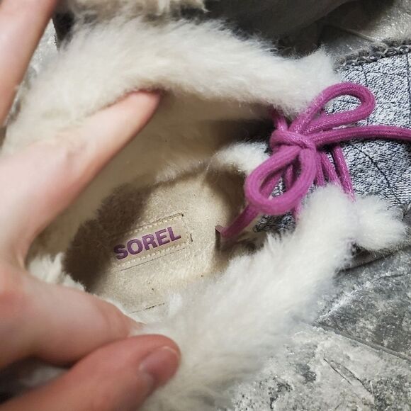 Sorel X Anthropologie Out N About High Cut Moccasin Suede Gray Purple Slippers - Picture 8 of 10